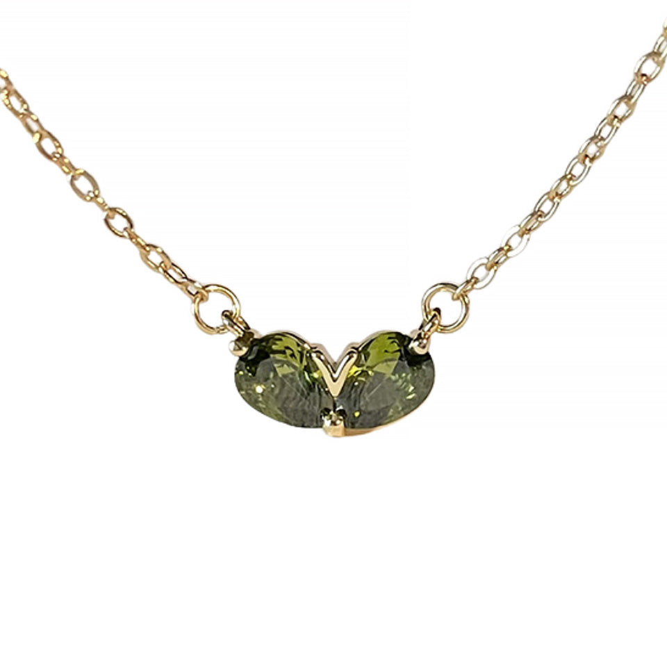 Love and Heart Zirconia Necklace