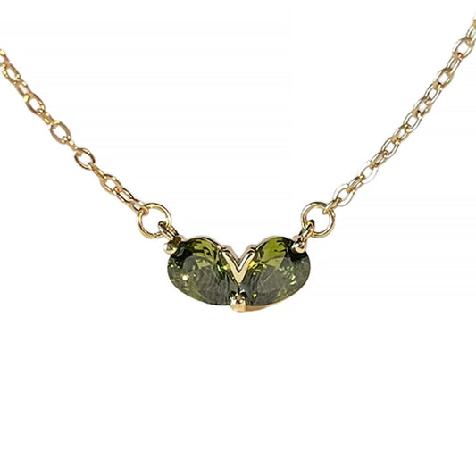 Love and Heart Zirconia Necklace