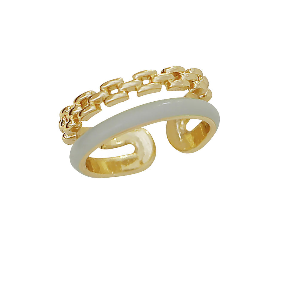 Woven Chain Pre-Stacked Ring