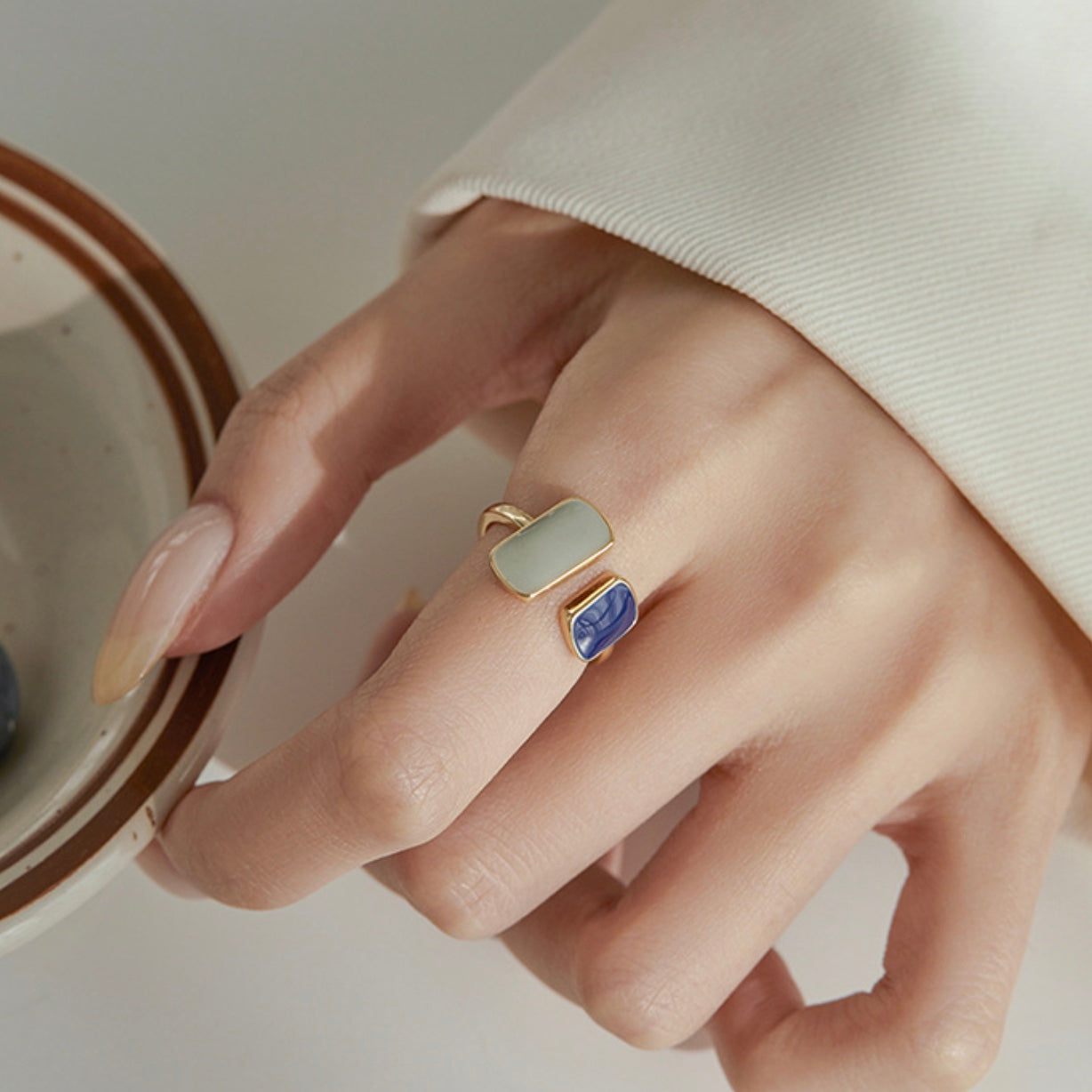 Ocean Enamel Statement Ring