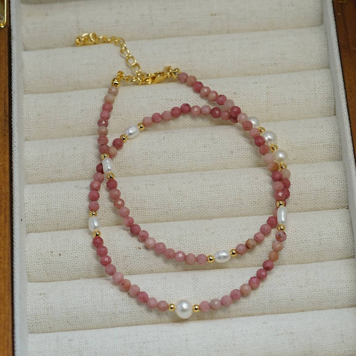 Cherry Natural Stone Pearl Necklace