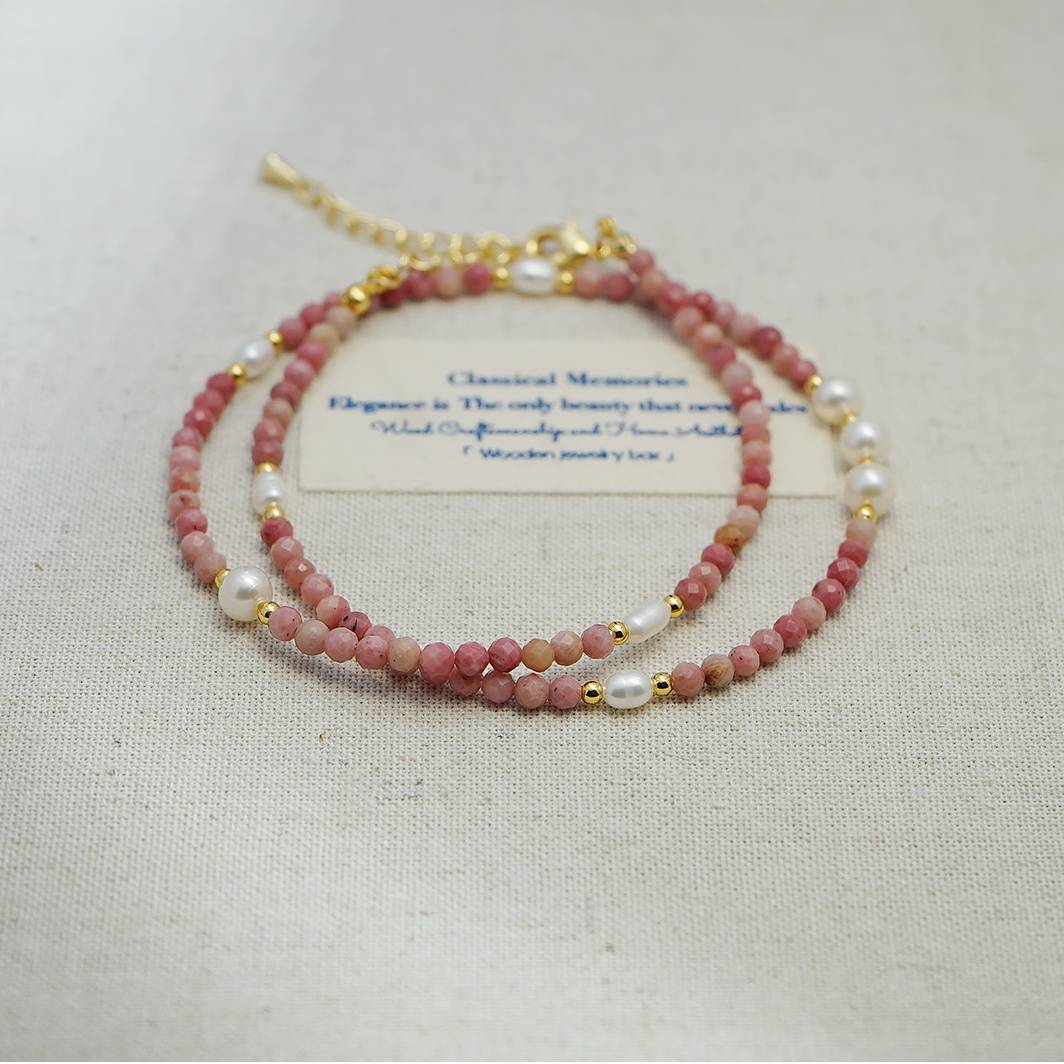 Cherry Natural Stone Pearl Necklace