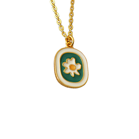 Chamomile Enamel Necklace