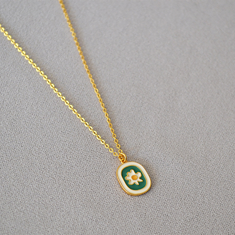 Chamomile Enamel Necklace