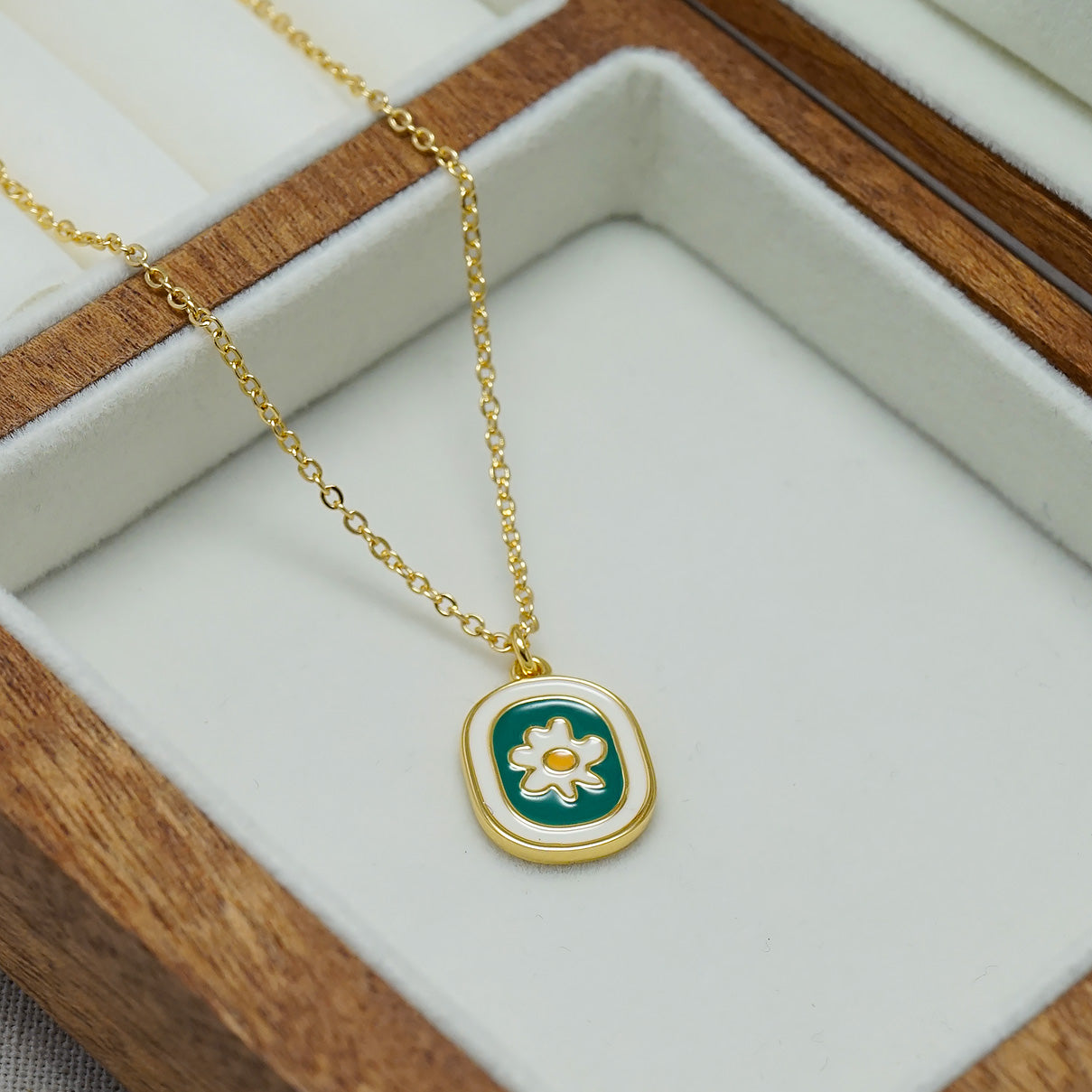 Chamomile Enamel Necklace