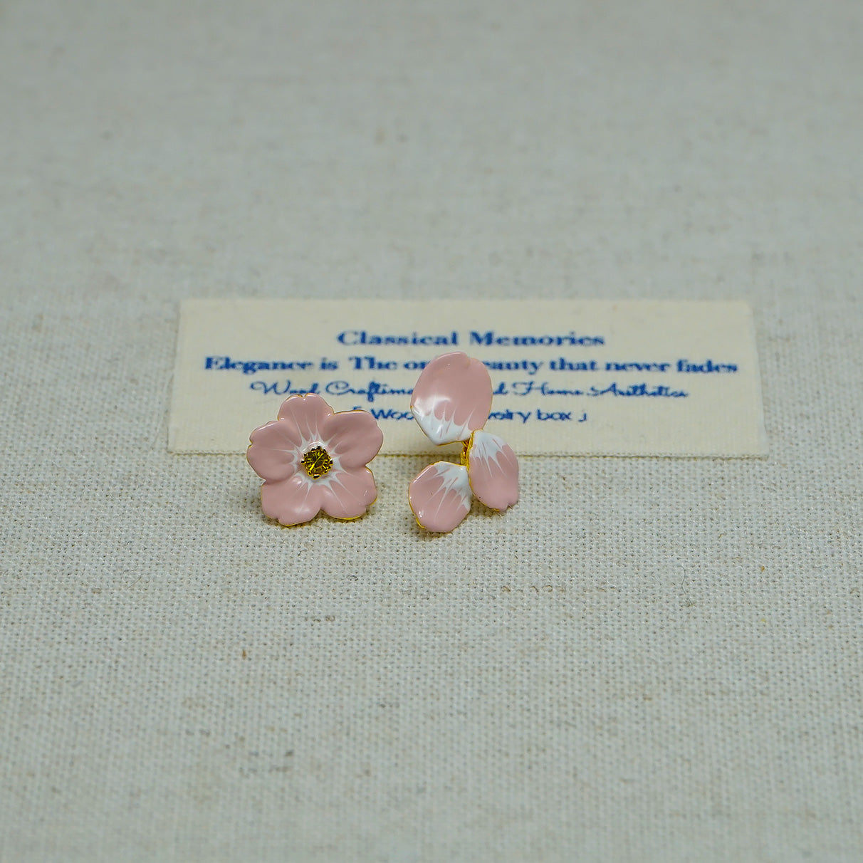 Cherry Blossom Enamel Stud Earrings