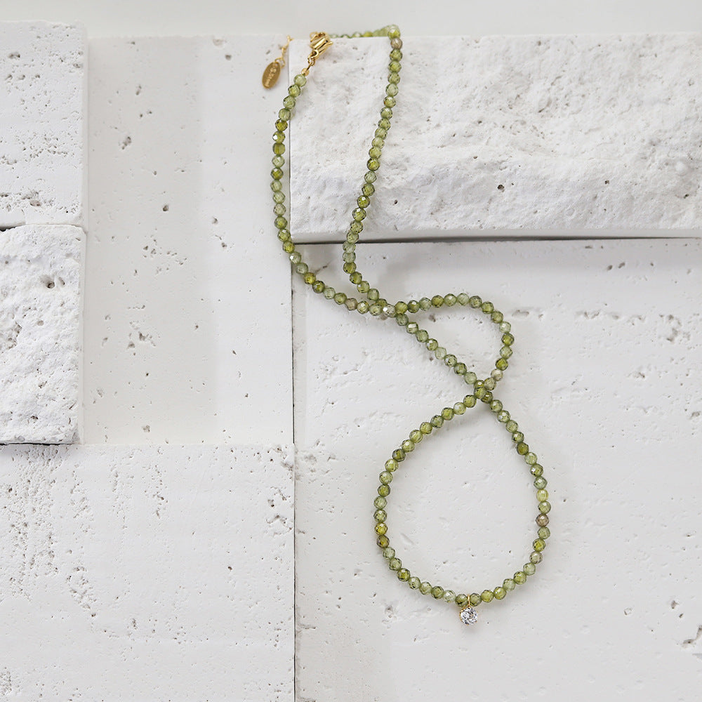 Olive Natural Stone Necklace