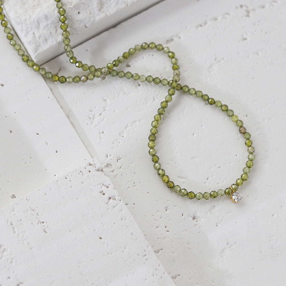 Olive Natural Stone Necklace