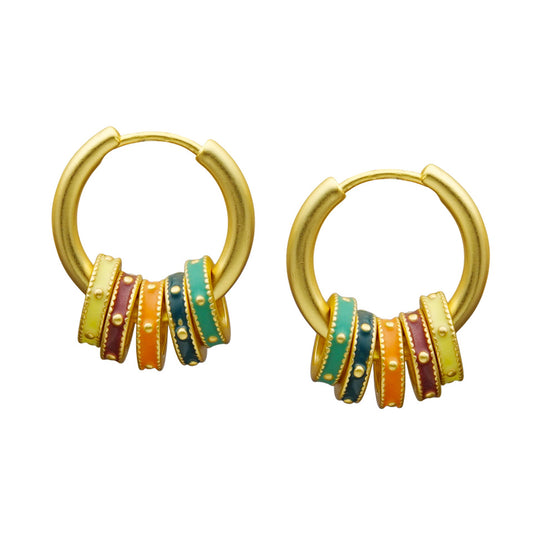 Bonaventure Hoop Enamel Earrings