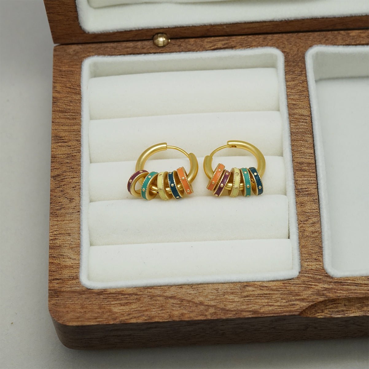 Bonaventure Hoop Enamel Earrings