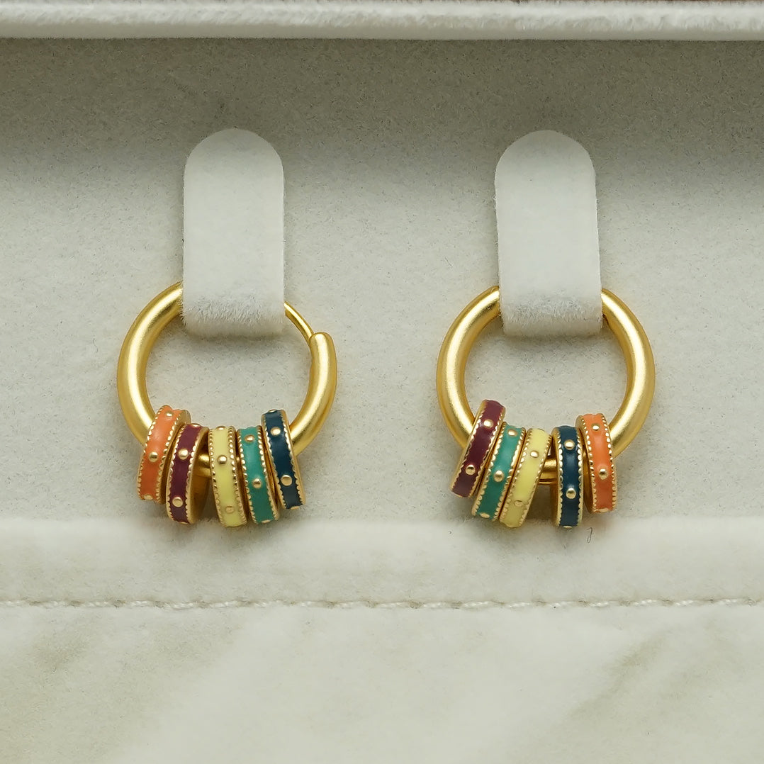 Bonaventure Hoop Enamel Earrings