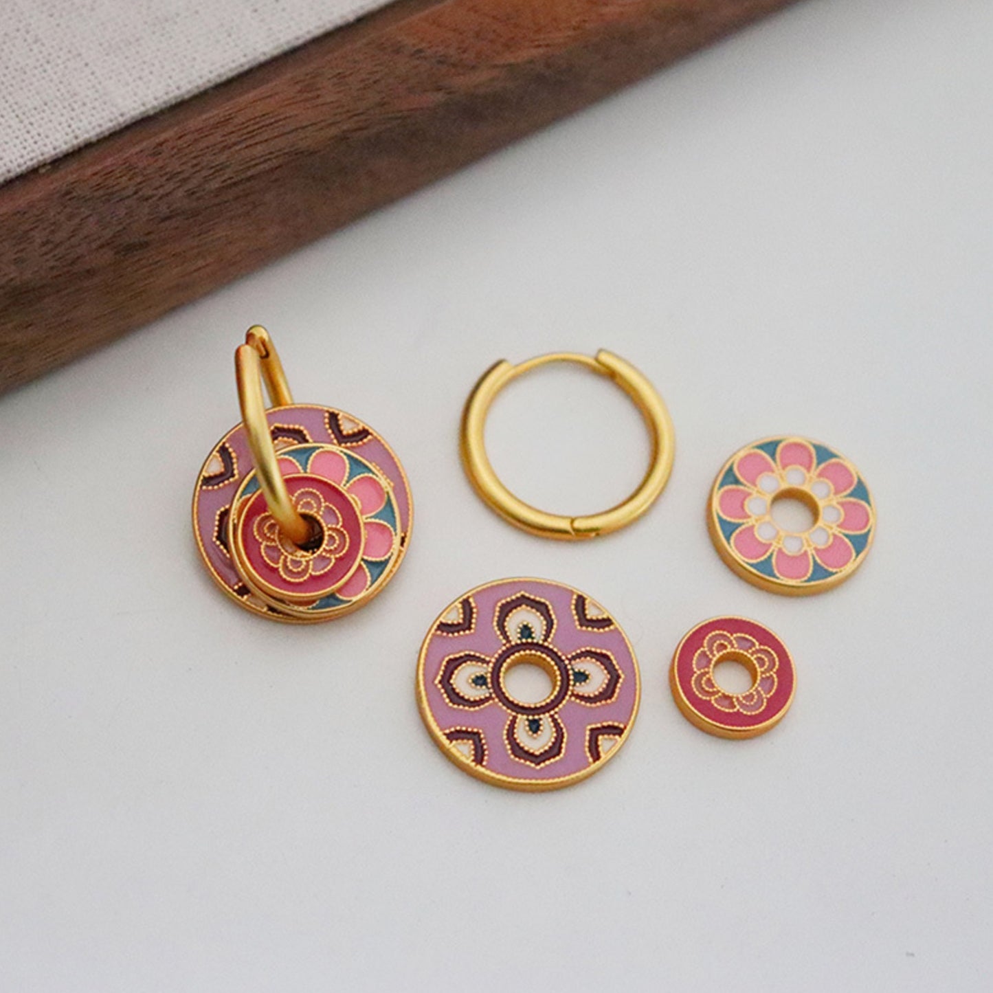 Begonia Vintage Round Hoop Earrings