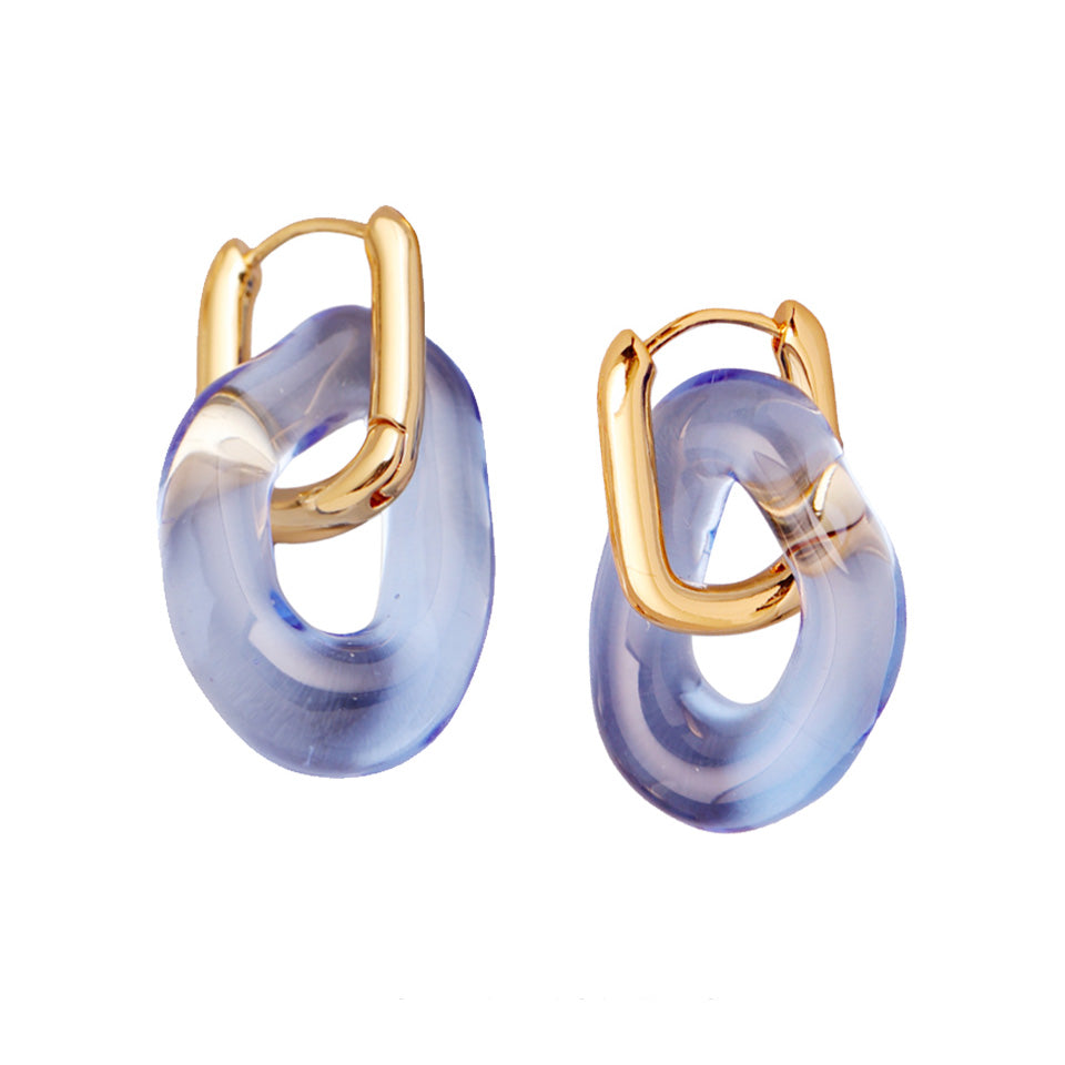 Mist Blue Hoop Earrings