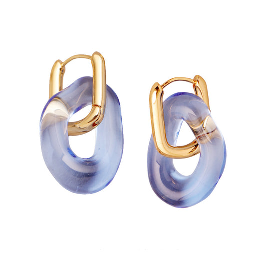 Mist Blue Hoop Earrings