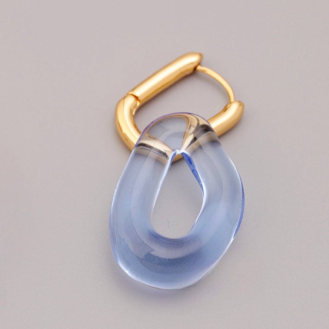 Mist Blue Hoop Earrings