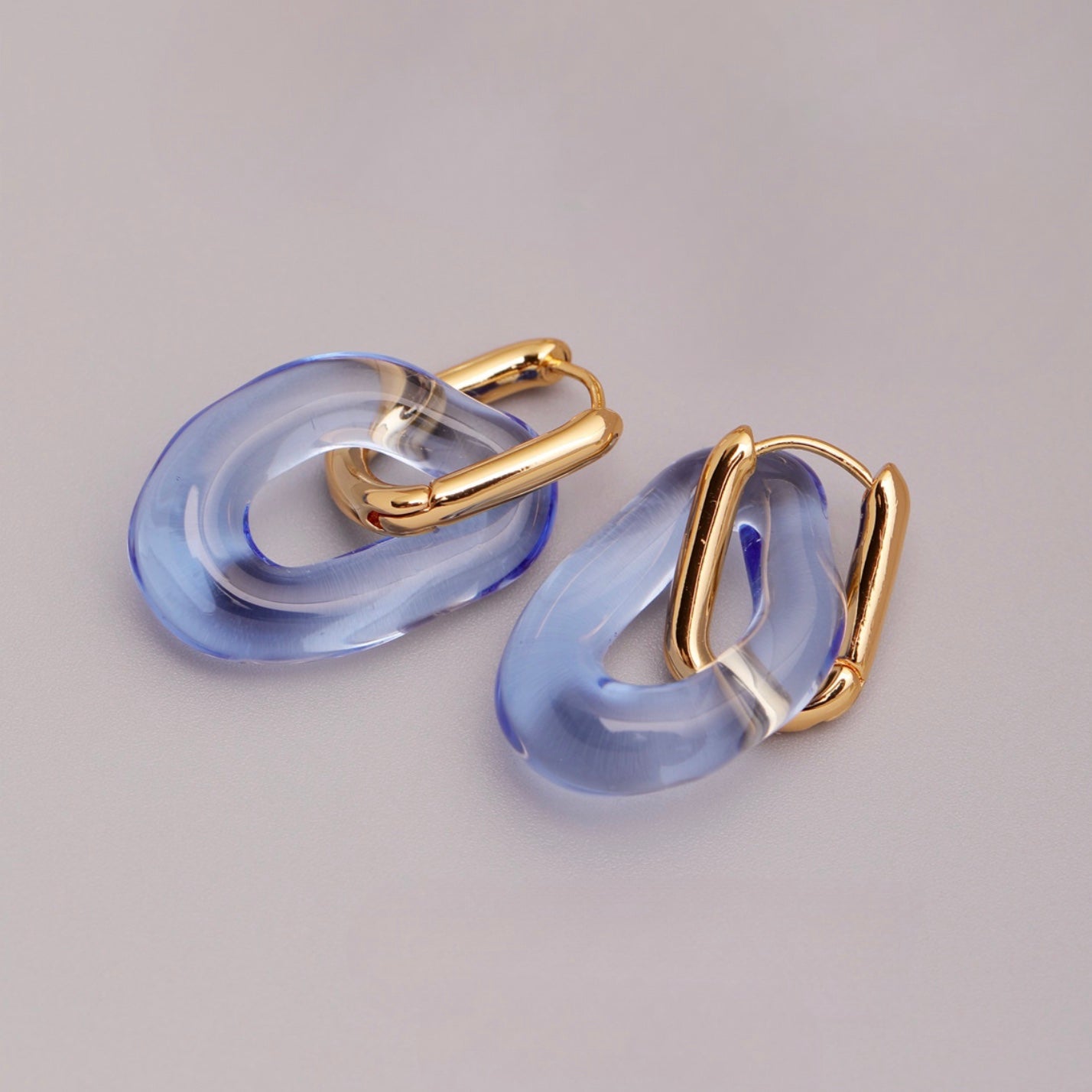 Mist Blue Hoop Earrings