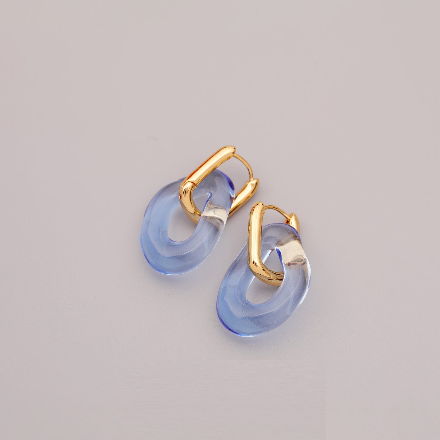 Mist Blue Hoop Earrings