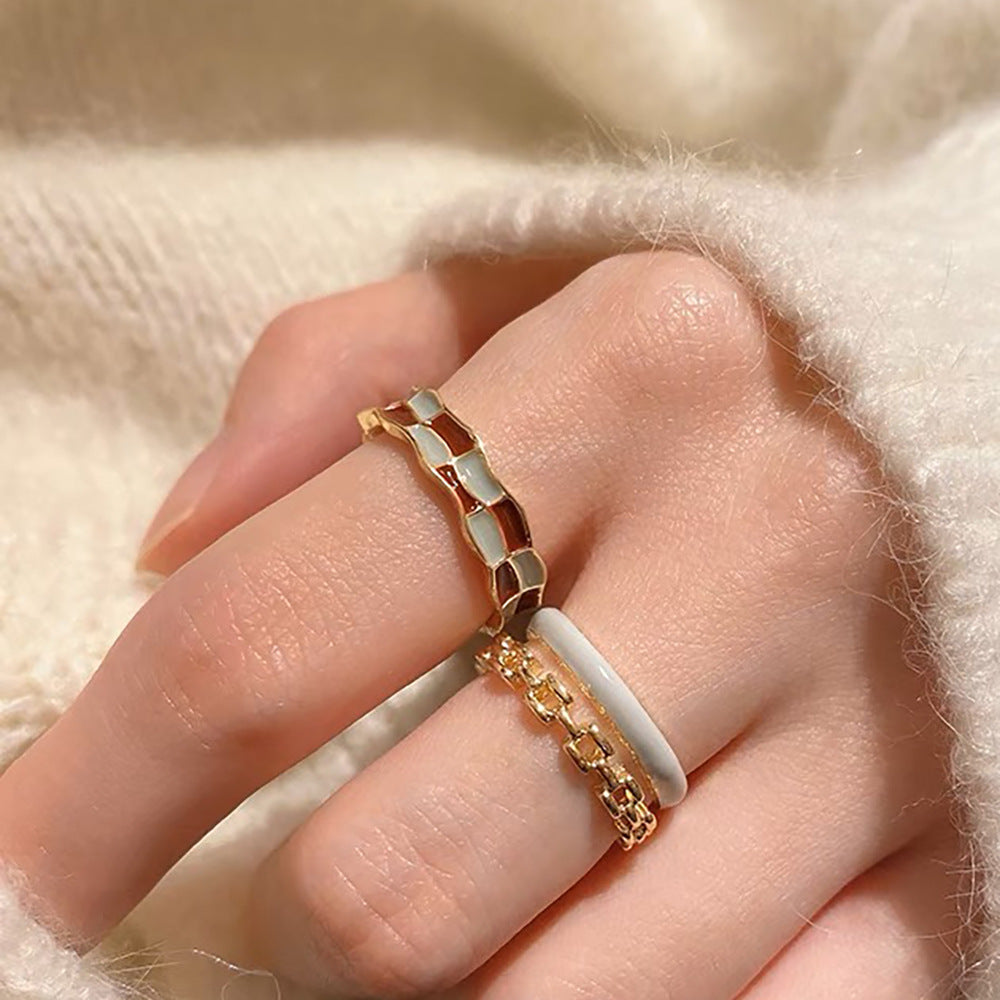 Woven Chain Pre-Stacked Ring