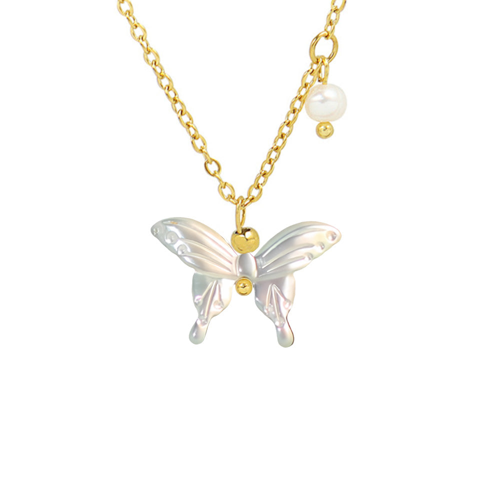 Butterfly Nacre Pearl Necklace