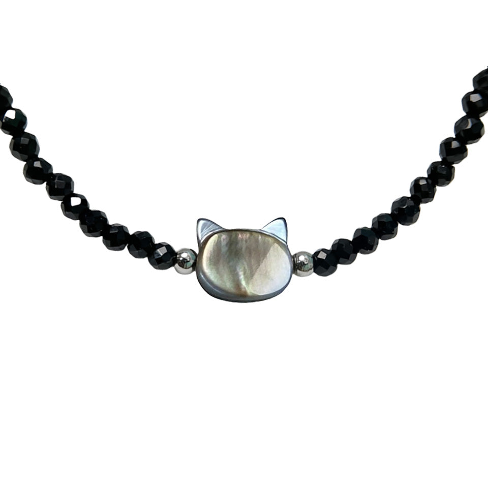 "Meow" Black Goldstone Necklace