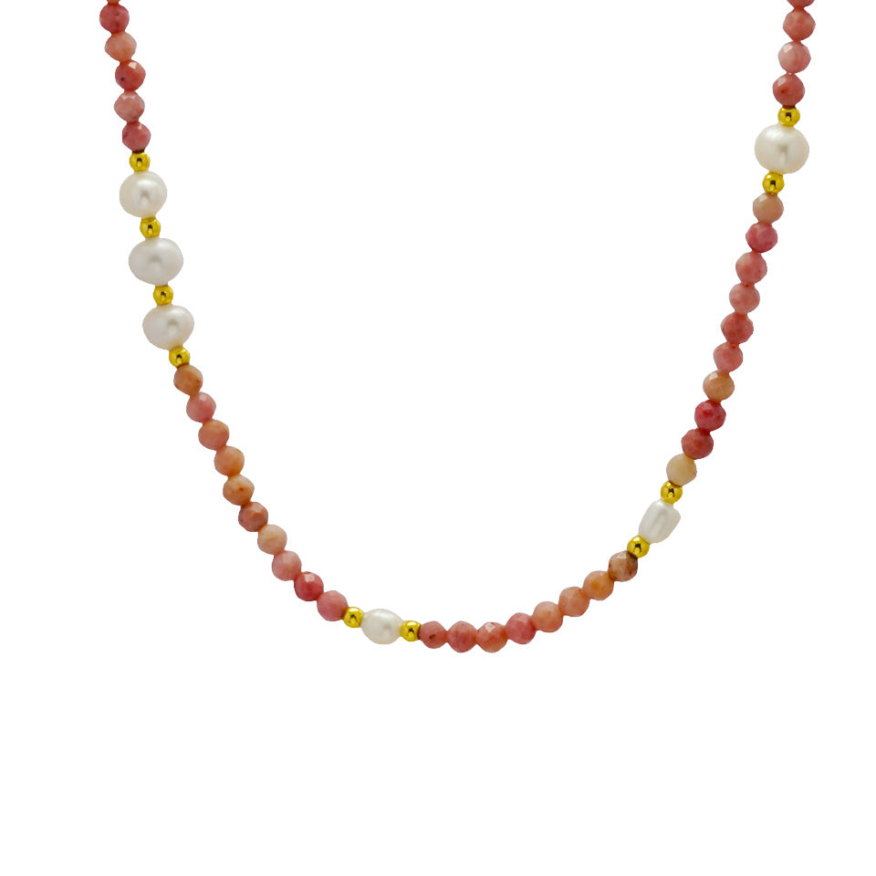 Cherry Natural Stone Pearl Necklace