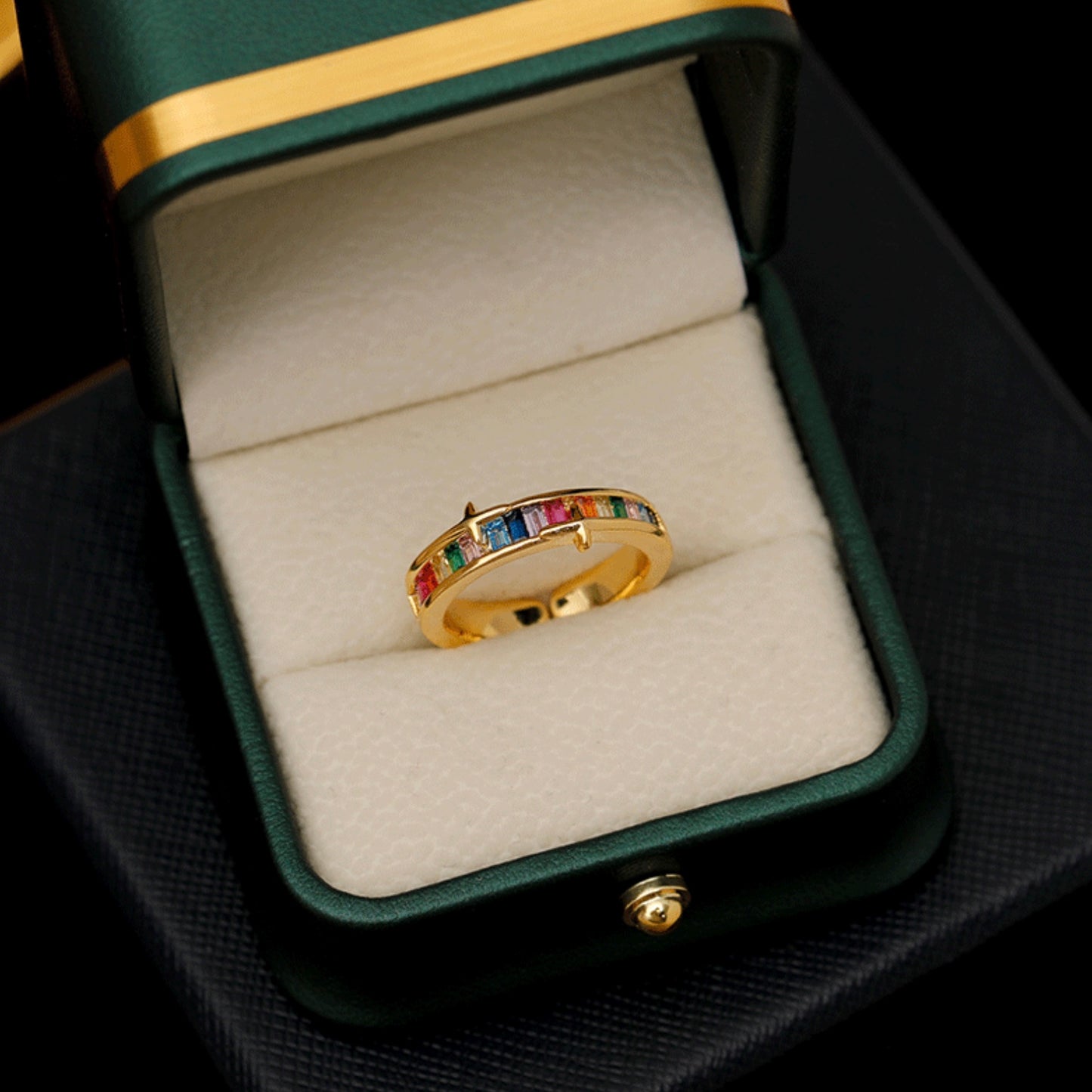 Colorful Zirconia Eternity Rings