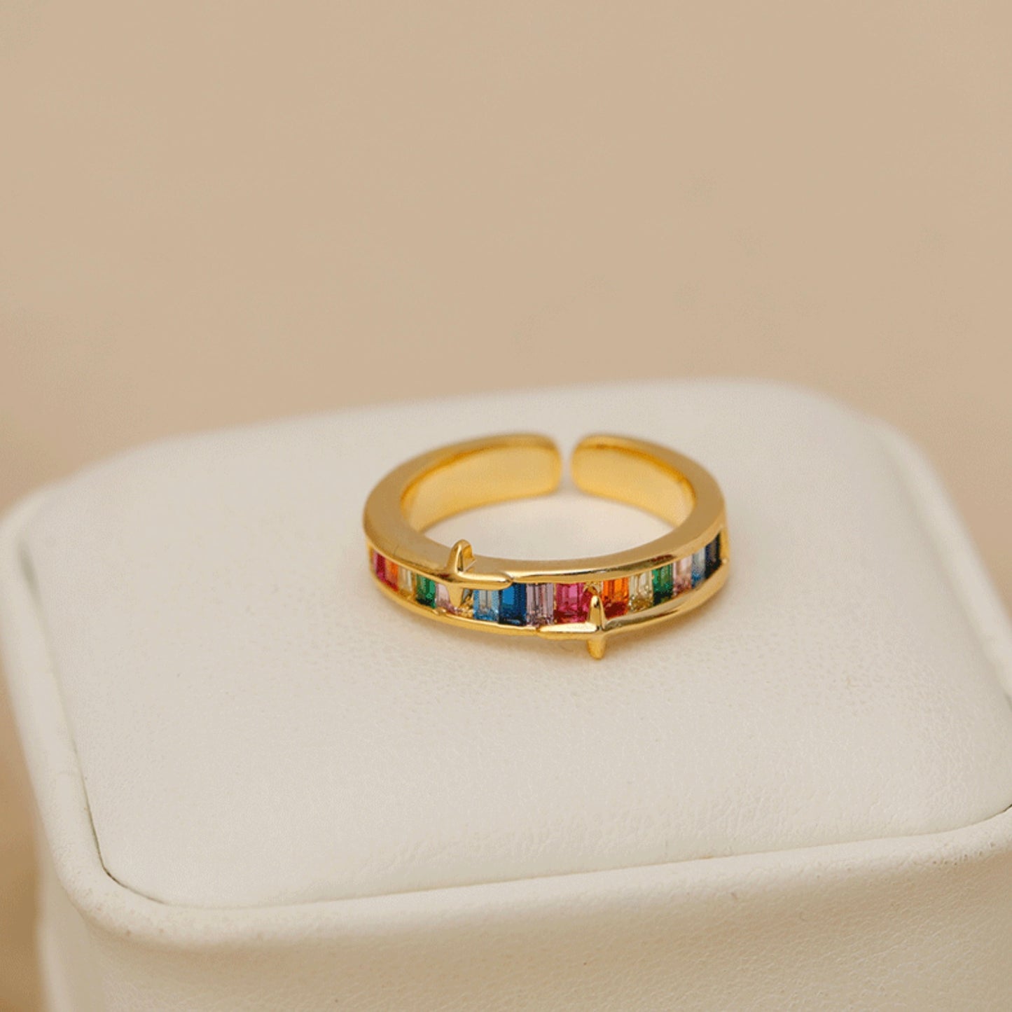 Colorful Zirconia Eternity Rings