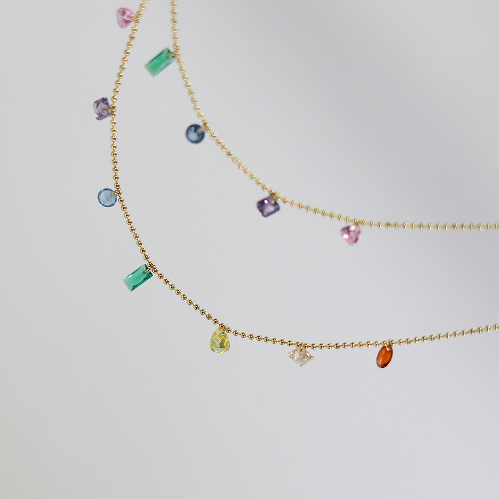 Colorful Zirconia Fine Necklace