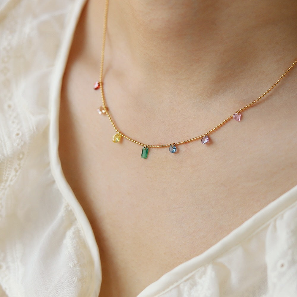 Colorful Zirconia Fine Necklace